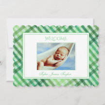 Carte verte Script personnalisé bébé photo naissan