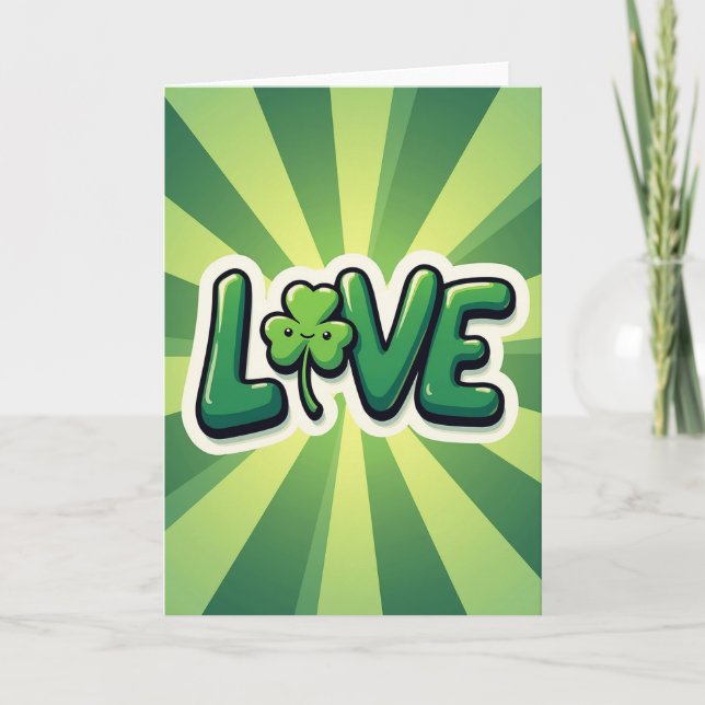 Carte verte Shamrock Love Rays (Devant)
