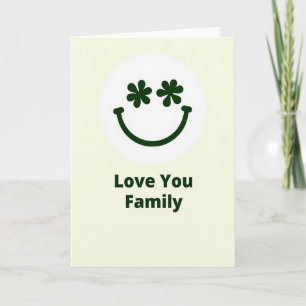 Carte Verte Souriante Famille Je T'Aime