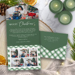 Carte verte triple Noël<br><div class="desc">Transformez votre saison de vacances avec notre magnifique collection de cartes de vacances à Buffalo blanc et vert. Dotés d'un motif plaid vert et blanc à l'aquarelle, ces trois-plis envoyer et sceller des cartes de collage photo de vacances avec espace pour 7 photos rayonnent d'élégance intemporelle et de charme festif....</div>