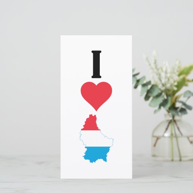 Carte Vertical I Love Luxembourg / I Heart Luxembourg (Debout devant)