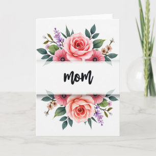 Carte verticale de roses pour la maman la plus dou