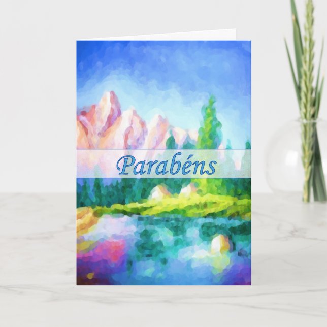 Carte Verticale Pink Mountain pour l'anniversaire  (Devant)