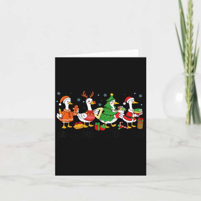 Carte Very Merry Teacher Christmas Funny Goose Silly Hol (Devant)