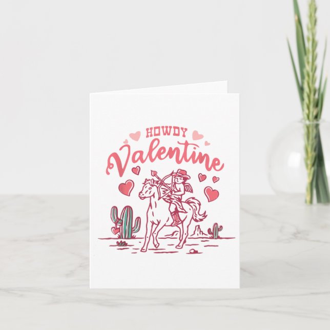 Carte Vêtement de la Saint-Valentin rétro occidental How (Devant)
