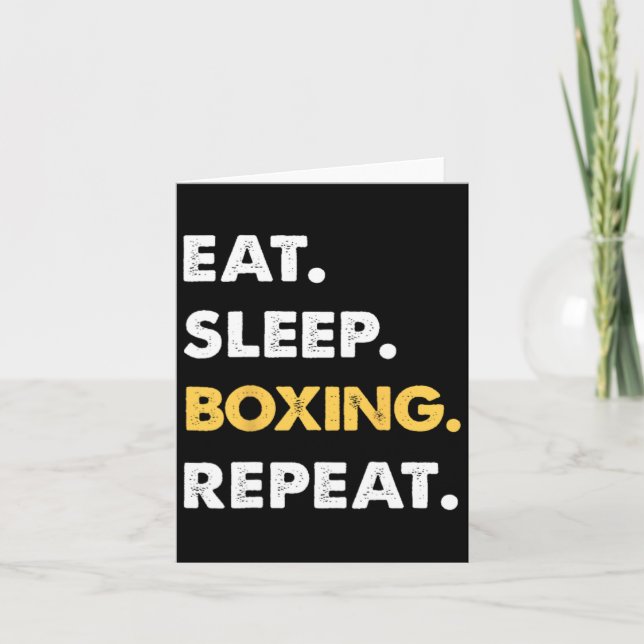 Carte Vêtements de boxe amusants Mangez Sleep Boxing Rép (Devant)
