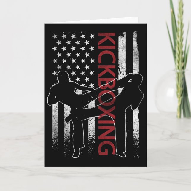 Carte Vêtements de kickboxing Drapeau Américain Kickboxe (Devant)
