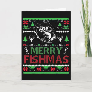 Carte Vêtements de Noël pour pêche laids B Poisson 