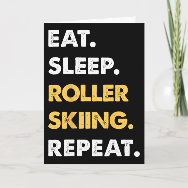 Carte Vêtements drôles de roller-ski Manger Dormir Rolle (Devant)