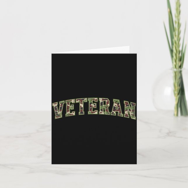 Carte Vétéran de camouflage Texte universitaire Fête des (Devant)