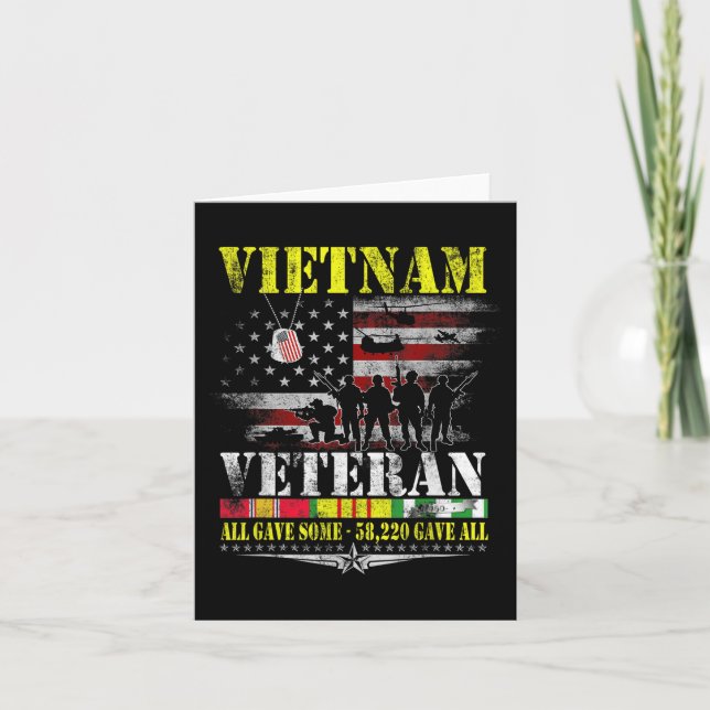 Carte Vétéran du Vietnam Drapeau Vintage Memorial Vétéra (Devant)