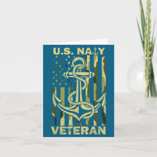 Carte Vétéran naval américain drapeau camouflage patriot