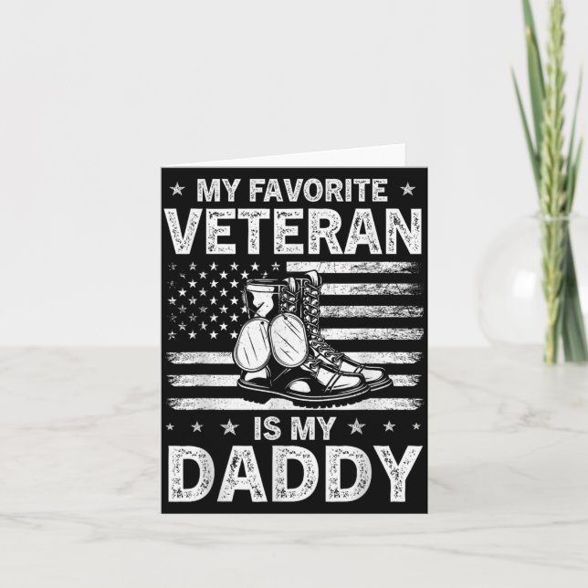 Carte Vétéran préféré est Drapeau de la fête des vétéran (Devant)