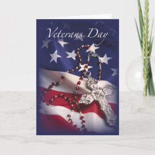 Carte Veterans Day Patriotic Cross Flag, Religious