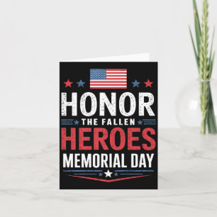 Carte Veterans Flag Honorer les Héros Tombés Jour de la