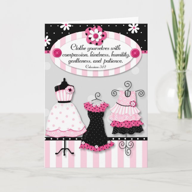 Carte Vêtez-vous… "carte d'encouragement d'écriture (Devant)