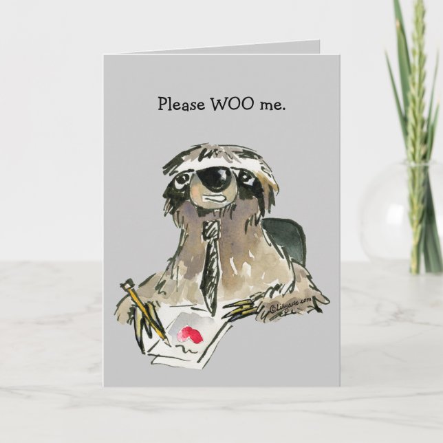 Carte Veuillez me séduire Sloth de dessin animé (Devant)