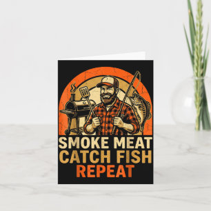 Carte Viande fumée pêche poisson répète bbq papa pêche d