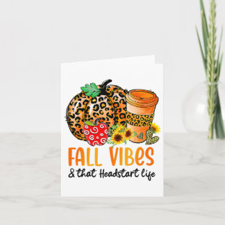 Carte Vibes D'Automne Et Le Citrouille De La Vie De Head