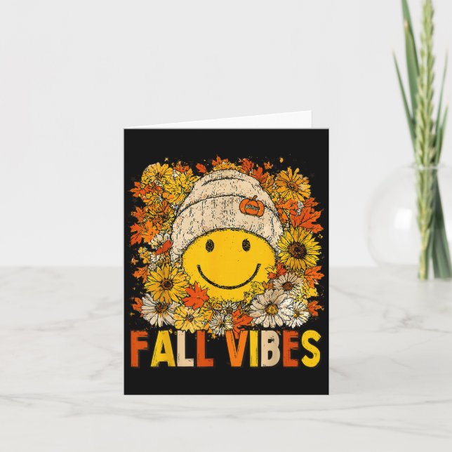 Carte Vibes d'automne Floral Thanksgiving Automne Feuill (Devant)