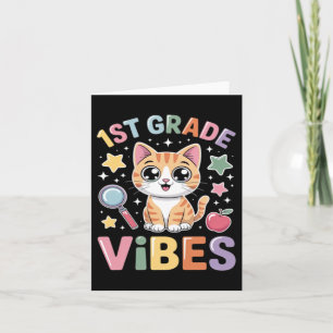 Carte Vibes de 1re année Retour à l'école Chat mignon po
