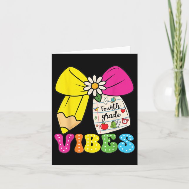 Carte Vibes De 4E Année Retour À L'École Coquette Thé (Devant)