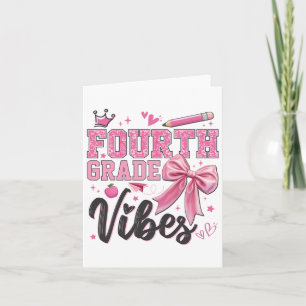 Carte Vibes de 4e année Retour à l'école Coquette Thé