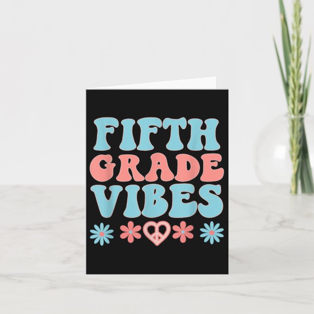 Carte Vibes de 5e année - Étudiant Retro Retour vers (Devant)