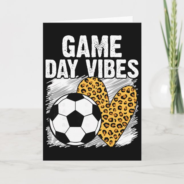Carte Vibes de jour de match de foot Léopard Maman de jo (Devant)
