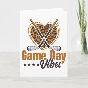 Carte Vibes de jour de match Femmes Maman Cœur de léopar