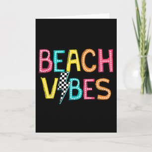 Carte Vibes de plage Bonjour les vacances d'été Fille Fe