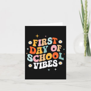 Carte Vibes de première journée d'école dans un style ré