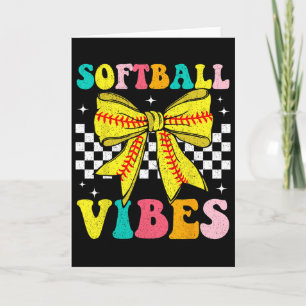 Carte Vibes de Softball Coquette Arc Softball Jour de Ma