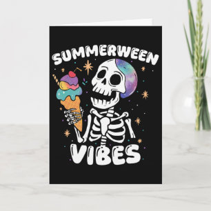 Carte Vibes de Summerween squelette glace été art