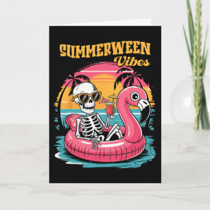 Carte Vibes de Summerween squelette vacances d'été drôle