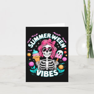 Carte Vibes de Summerween squelette vacances effrayantes