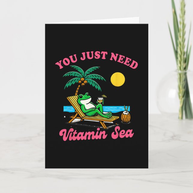 Carte Vibes d'été Vacances à la plage Grenouille Vous av (Devant)