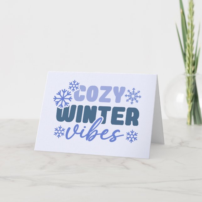 Carte Vibes d'hiver Cozy - Typographie de flocon de neig (Devant)