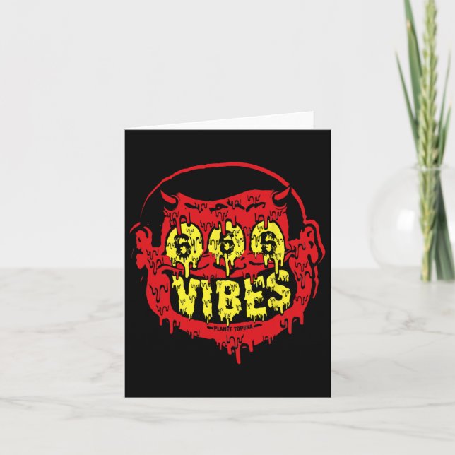 Carte Vibes du Diable 666 - Style Rétro 666 Drôle de Hal (Devant)