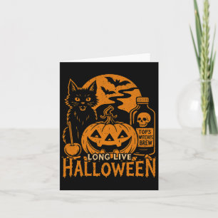 Carte Vibes Éffrayantes de Chat noir Citrouille d'Hallow