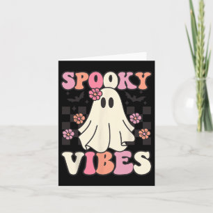 Carte Vibes éffrayantes Halloween Ghost Costume Rétro Su
