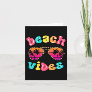 Carte Vibes Plage Sungles été Retro Cute Girl Femmes K