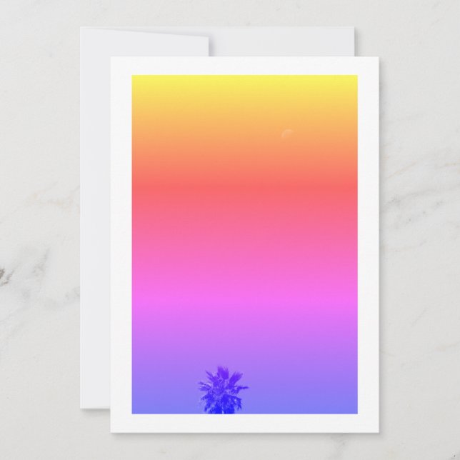 Carte Vibes Positives Palmier Tropical Lune Minimalisme (Devant)