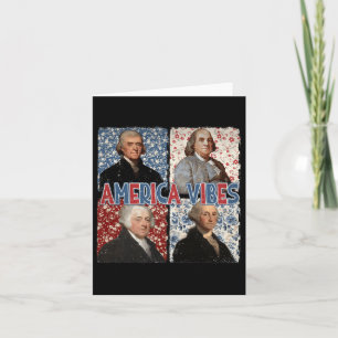 Carte Vibes Rétro 4 juillet Présidents Histoire Américai