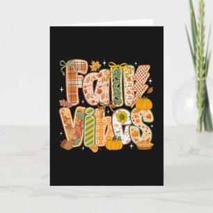 Carte Vibes Rétro d'Automne Saison de Citrouille Reconna