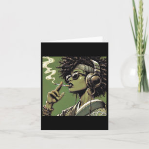 Carte Vibes Rétro Femme Samurai Avec Autocollant Cool Mo