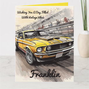 Carte Vibes vintage Classic Voiture Anniversaire
