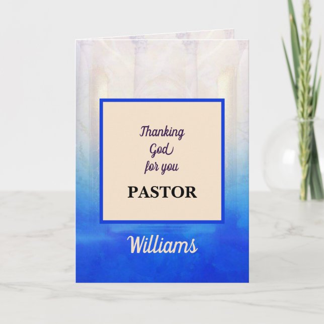 Carte Vibrant Blue Pastor Appreciation Card (Devant)