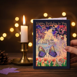 Carte Vibrant Profitez des Petites Choses Papillon Anniv