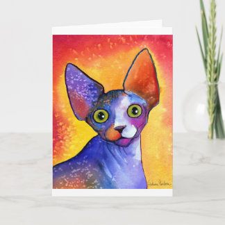 Carte Vibrant sphynx cat 3 painting